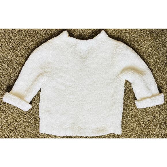 Barefoot Dreams Sz 6-12 Mths Wht 100% Cozy Chic Poly Microfiber Knit LS Sweater - Picture 4 of 4